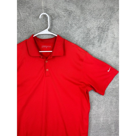 Nike Golf Shirt Adult Size Extra Large Dri-Fit Red Polo Athletic Rugby Mens